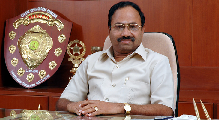 Prof. Dr. M. Karunanithi, Chairman & Secretary, at his office